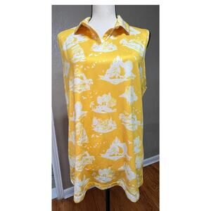 Nike Dri Fit Women's Polo Golf Tennis Athleisure Tank Sleeveless Yellow Size XL